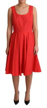 Red Polka Dotted Cotton A-Line  Dress Dolce & Gabbana