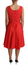 Red Polka Dotted Cotton A-Line  Dress Dolce & Gabbana