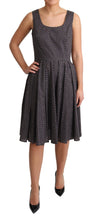 Black Floral Cotton A-Line Stretch Dress Dolce & Gabbana