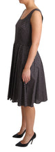 Black Floral Cotton A-Line Stretch Dress Dolce & Gabbana