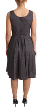 Black Floral Cotton A-Line Stretch Dress Dolce & Gabbana