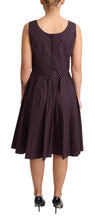 Red Blue Polka Cotton A-Line Gown Dress Dolce & Gabbana