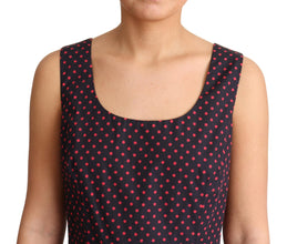 Red Blue Polka Cotton A-Line Gown Dress Dolce & Gabbana