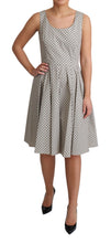 Beige Polka Dotted Cotton A-Line Dress Dolce & Gabbana