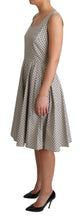 Beige Polka Dotted Cotton A-Line Dress Dolce & Gabbana