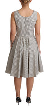 Beige Polka Dotted Cotton A-Line Dress Dolce & Gabbana