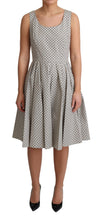 Beige Polka Dotted Cotton A-Line Dress Dolce & Gabbana