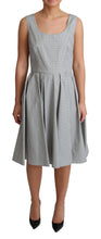 Gray Polka Dotted Cotton A-Line Dress Dolce & Gabbana