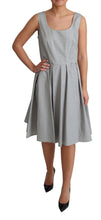 Gray Polka Dotted Cotton A-Line Dress Dolce & Gabbana