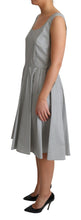 Gray Polka Dotted Cotton A-Line Dress Dolce & Gabbana