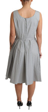 Gray Polka Dotted Cotton A-Line Dress Dolce & Gabbana