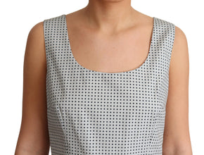 Gray Polka Dotted Cotton A-Line Dress Dolce & Gabbana