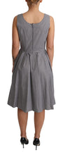 Blue Beige Geometric Cotton A-Line Dress Dolce & Gabbana