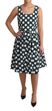 Green Polka Dotted Cotton A-Line Dress Dolce & Gabbana