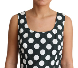 Green Polka Dotted Cotton A-Line Dress Dolce & Gabbana