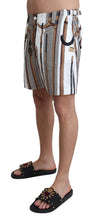 White Walking Stick Beachwear Shorts Swimshorts Dolce & Gabbana