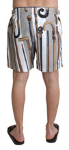 White Walking Stick Beachwear Shorts Swimshorts Dolce & Gabbana