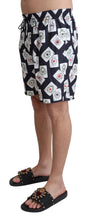 Black Card Deck Print Beachwear Swimshorts Dolce & Gabbana