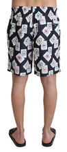 Black Card Deck Print Beachwear Swimshorts Dolce & Gabbana