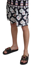 Black Card Deck Print Beachwear Swimshorts Dolce & Gabbana