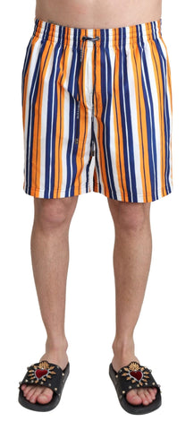 Multicolor Striped Beachwear Swimshorts Dolce & Gabbana