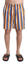 Multicolor Striped Beachwear Swimshorts Dolce & Gabbana