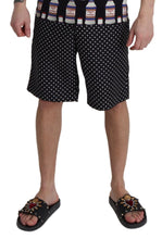 Black Polka Dots Beachwear Shorts Swimwear Dolce & Gabbana