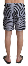 Gray Zebra Print Beachwear Shorts Dolce & Gabbana