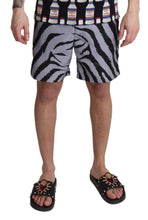 Gray Zebra Print Beachwear Shorts Dolce & Gabbana