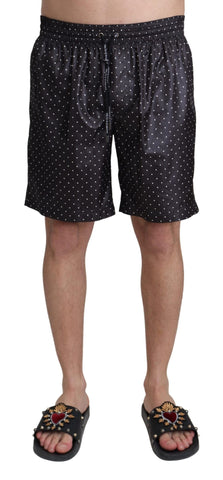 Black Polka Dot Print Beachwear Swimwear Dolce & Gabbana