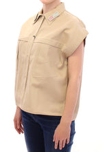 Beige Sleeveless Blouse Top Andrea Incontri