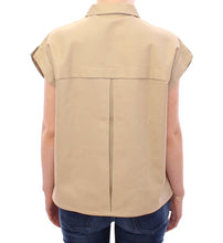 Beige Sleeveless Blouse Top Andrea Incontri
