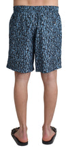 Blue Patterned Print Beachwear Shorts Swimwear Dolce & Gabbana