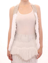White Lashes Open Back Vest Jacket Arzu Kaprol