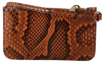 Brown Leather Coin Purse Wristlet Mirror AGNESE Wallet Dolce & Gabbana