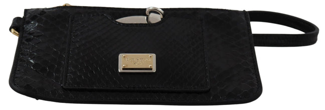 Black Leather Coin Purse Wristlet Mirror Agnese Wallet Dolce & Gabbana