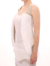 White Lashes Open Back Vest Jacket Arzu Kaprol