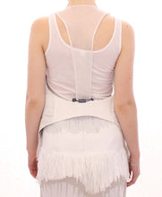 White Lashes Open Back Vest Jacket Arzu Kaprol