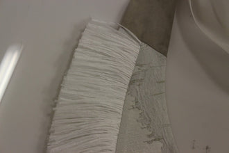 White Lashes Open Back Vest Jacket Arzu Kaprol