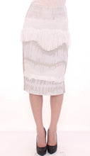 White Acrylic Straight Pencil Skirt Arzu Kaprol