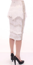 White Acrylic Straight Pencil Skirt Arzu Kaprol