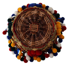 Multicolor Cotton Embellished Agnese Basket Tote Bag Dolce & Gabbana