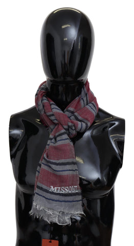 Multicolor Striped Wool Blend Unisex Neck Wrap Scarf Missoni