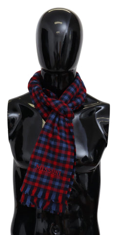 Multicolor Check Wool Unisex Neck Wrap Shawl Missoni