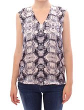 Gray Blue Silk Sleeveless Top Shirt Blouse Arzu Kaprol