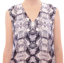 Gray Blue Silk Sleeveless Top Shirt Blouse Arzu Kaprol