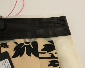 Beige Floral Print Silk Mini Skirt Caterina Gatta