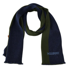 Green Striped Wool Unisex Neck Wrap Shawl Blue Missoni