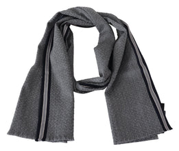 Gray Stripes Pattern 100% Wool Unisex Neck Wrap Scarf Missoni