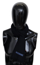 Black 100% Wool Knit Unisex Neck Wrap Shawl Scarf Missoni